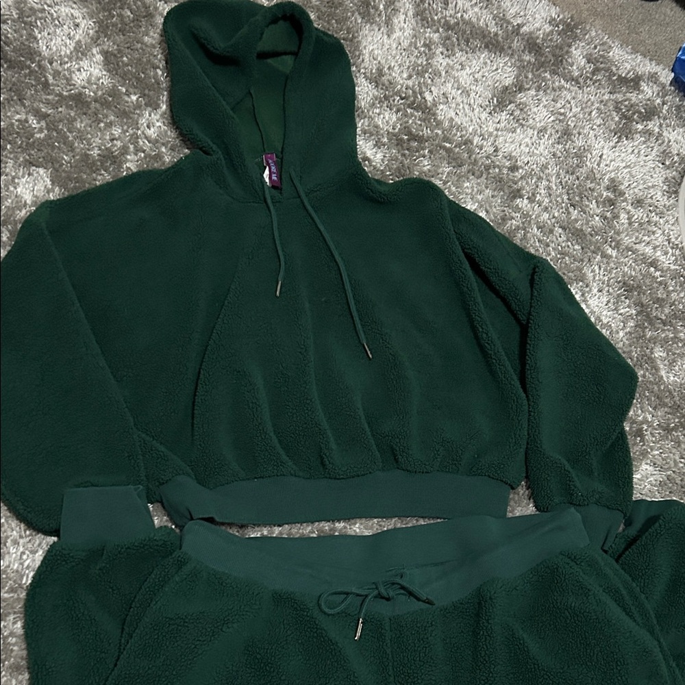 Adore Me Dark Green Hoodie and Joggers Set